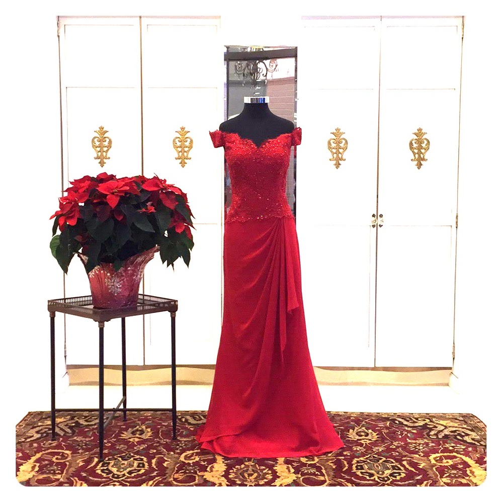Montage by Mon Cheri Ruby-Red Gown